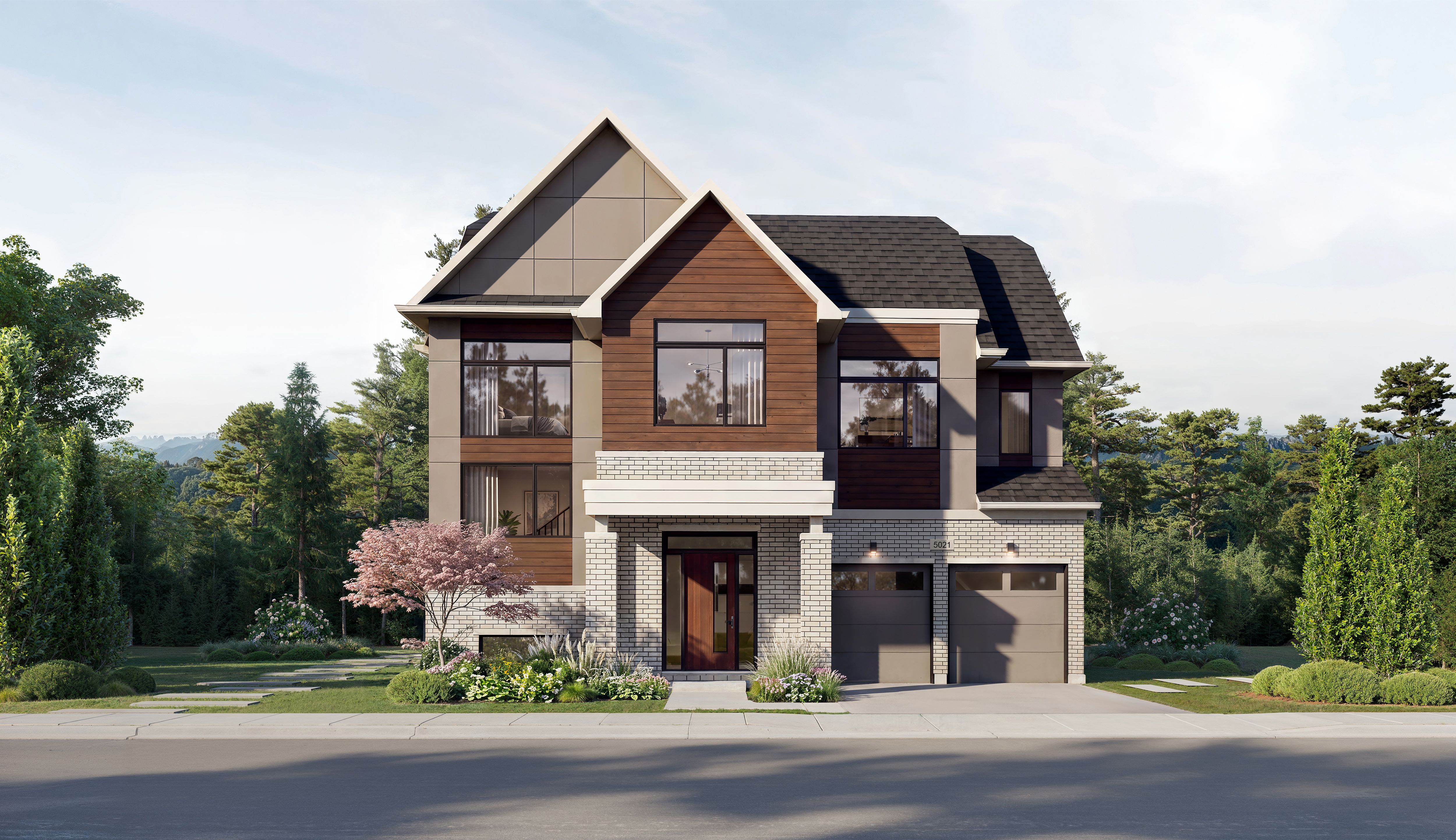 Five Oaks 50' Collection The Sandhill single family home elevation rendering